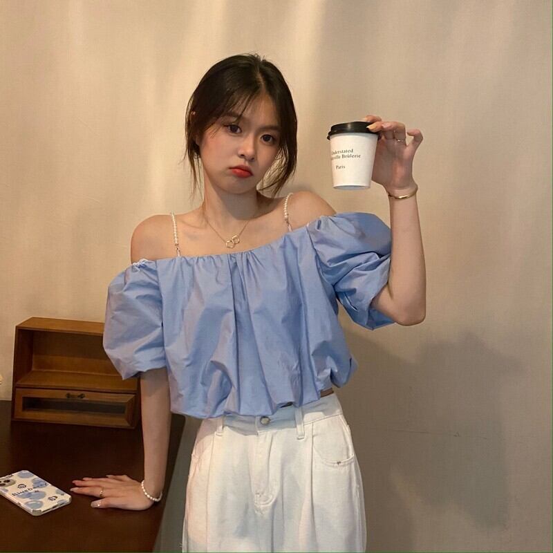 ショートトップス サマースタイルソリッド カラースリーブシャツ 夏物 ソリッドカラー YY-ファッション30422292230