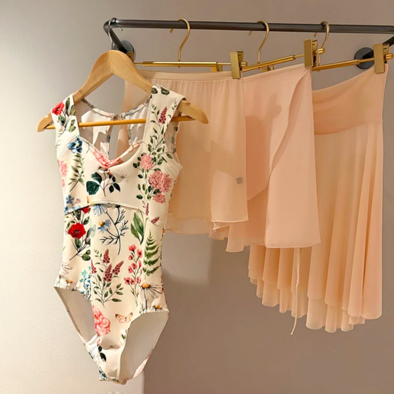 キャップスリーブ ブルームレオタード 3色展開 L1512