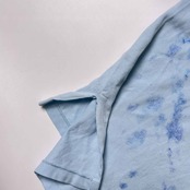 90s Polo by Ralph Lauren ポロラルフローレン CUSTOM FIT ペイント アート デザイン 鹿の子 半袖 ポロシャツ L/水色 メンズ インパクト21 ビンテージ