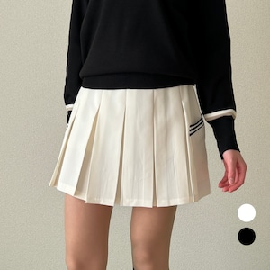 サイドポケットプリーツスカート(2color)