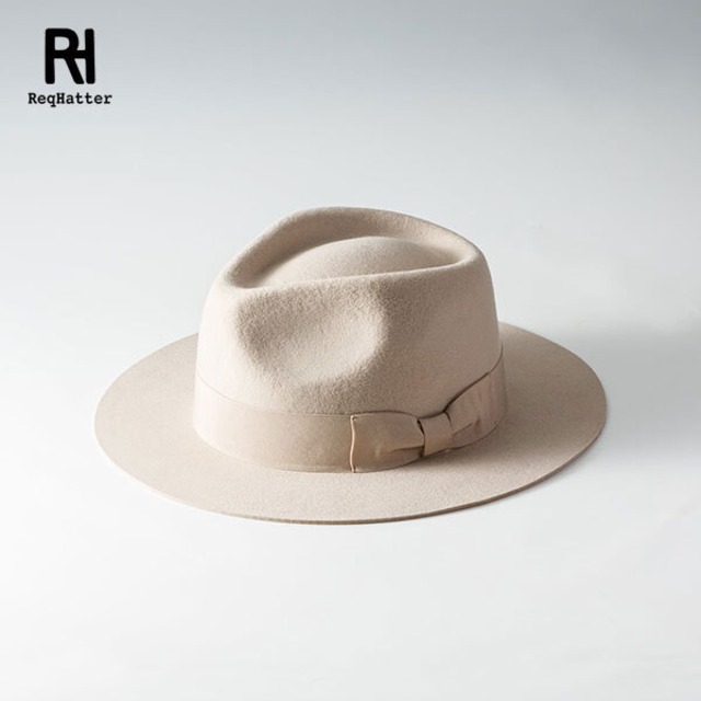 Req Hatter レックハッター MIDDLE BRIM FLAT HAT ミドルブリムフラットハット ライトベージュ