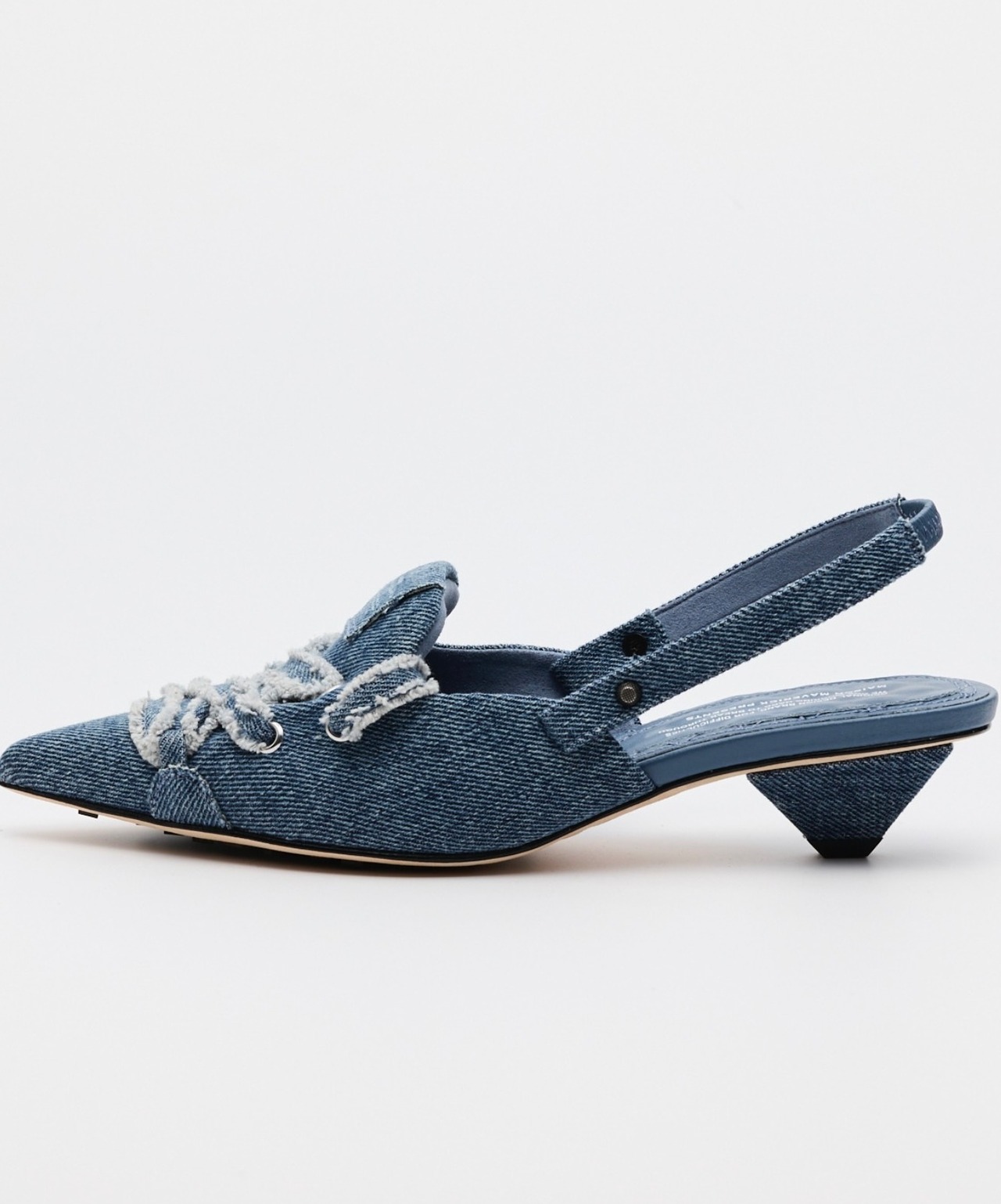 メゾンマベリックプレゼンツ　MAISON MAVERICK PRESENTS デニムレースアップヒールスニーカー