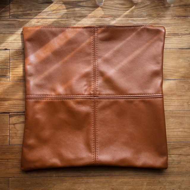 Leather Cushion Cover 44cm × 44cm [Camel]