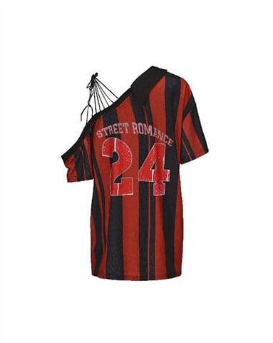 ☆aespa カリナ 着用！！【24ANS】Two-tone Off-shoulder Jersey T