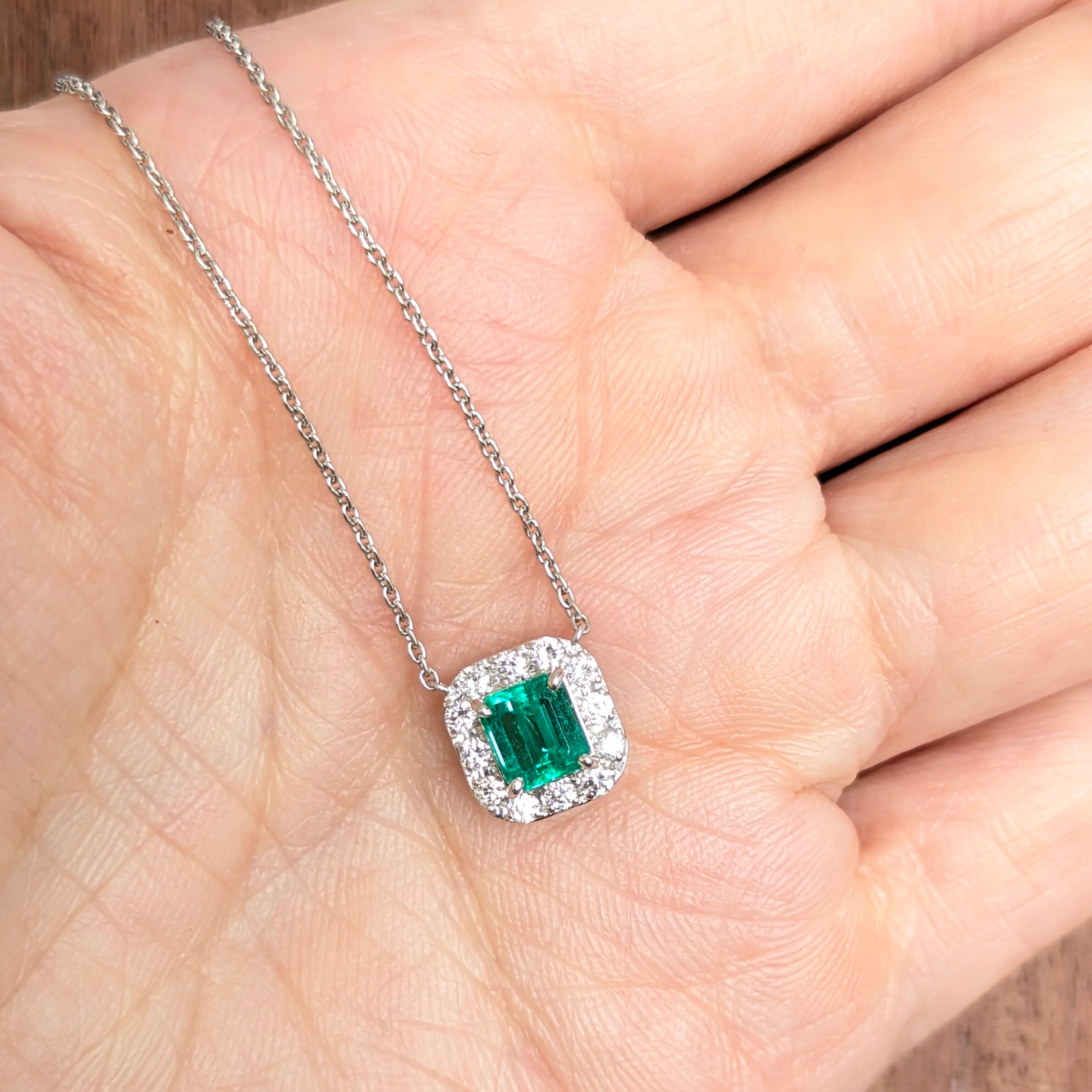 Pt900/850エメラルドネックレス コロンビア産 エメラルド 0.542ct