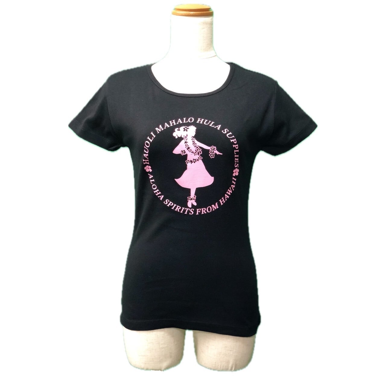 半袖Tシャツ 黒 フラガール スワロフスキー付き＜M・L・XL