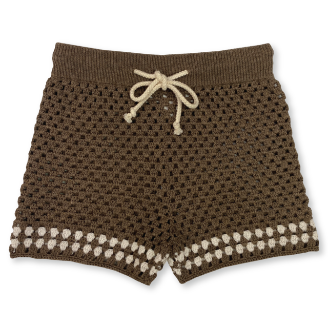 【即納】Hand Crochet Shorts - Mud