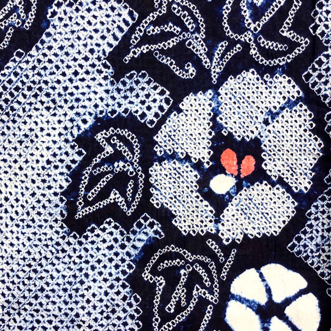 K-2705 浴衣 有松鳴海本絞り 朝顔柄 松坂屋 藍色 | b-a-i.com