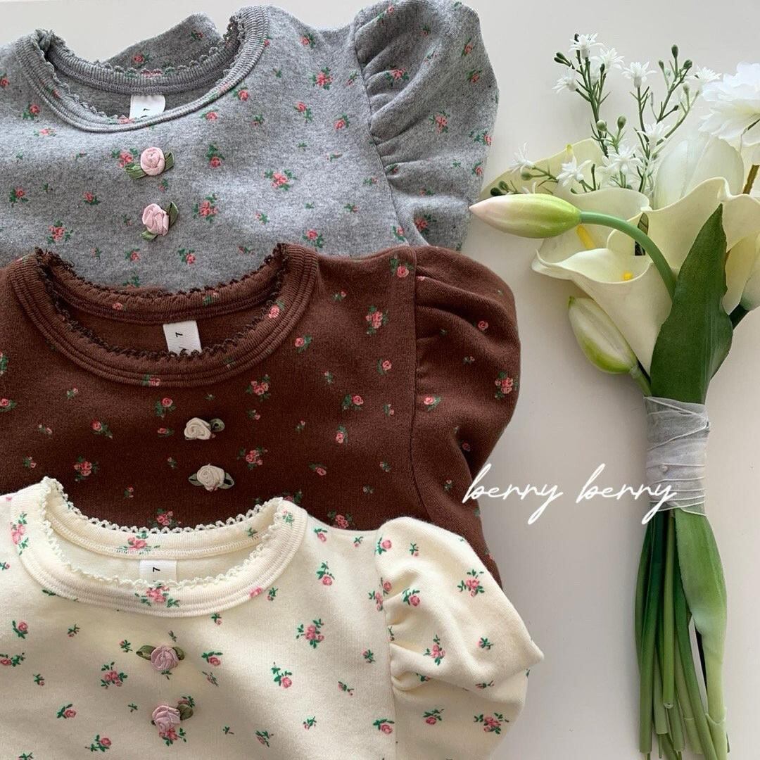 【2点送料無料】«予約»«ジュニアサイズあり»«berry berry» ローズトップス 3colors