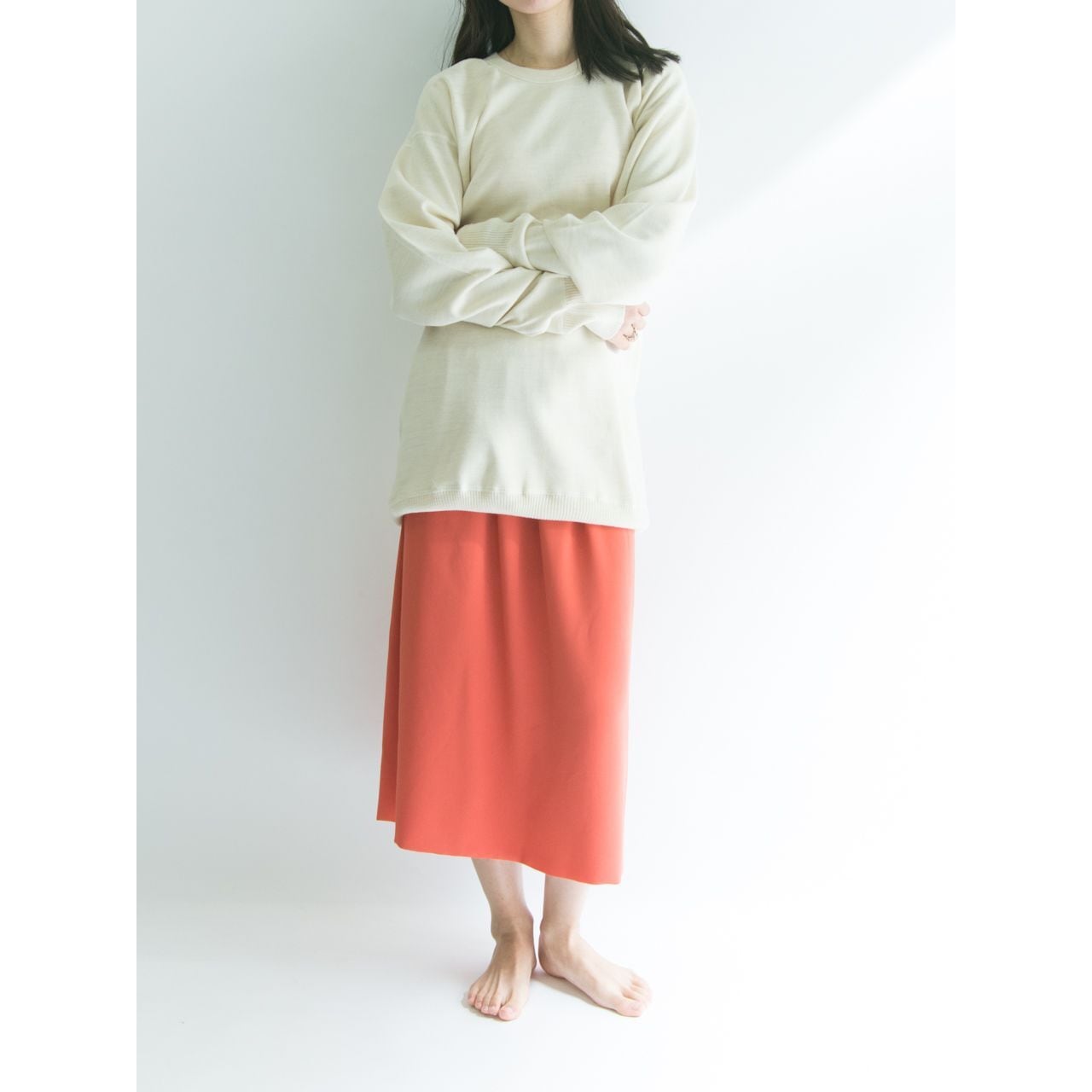 【Made in France】Midi length flare skirt(フランス製ミディ丈フレアギャザースカート)2d