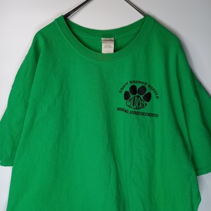 ギルダン　クルーネック　プリントTシャツ　半袖　カレッジロゴ　ヘビーコットン