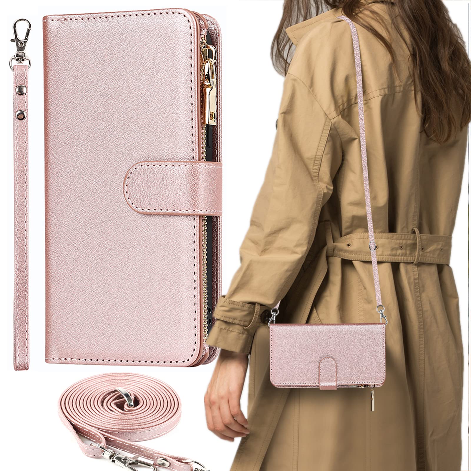 BASIO active SHG09 シンプルスマホ7 A404SH シンプルスマホ6 A201SH 手帳型 ショルダー シャープ ソフトバンク ベイシオ アクティブ カバー ベイシオアクティブ2 斜め掛け カードケース ストラップ付き ショルダーケース スマホケース ピンク