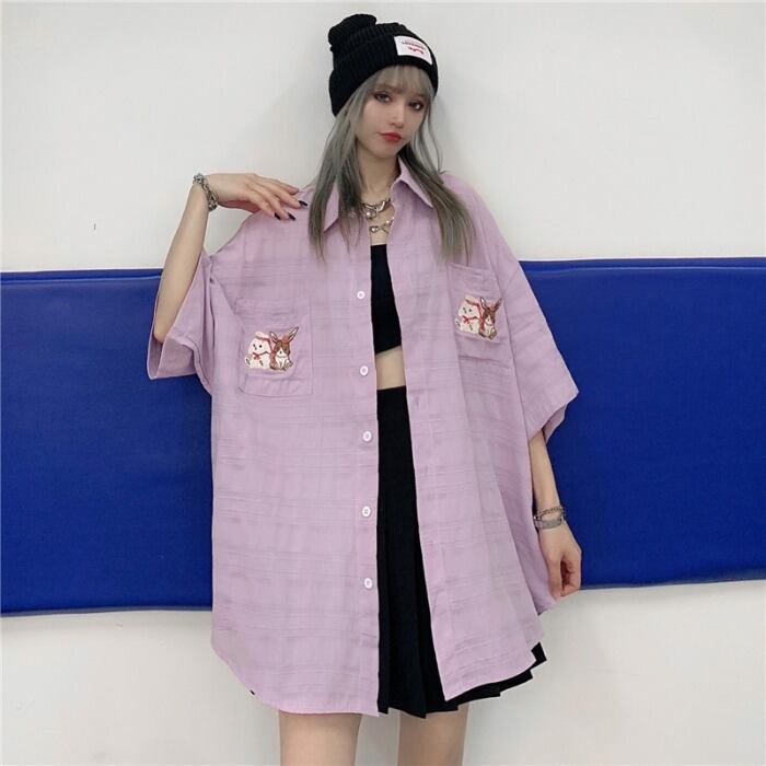 サマールーズシャツ カジュアルTシャツ スタイルカーディガン 大きめサイズ かわいい 夏物 ケッペル26576975638