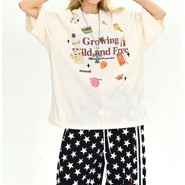 ノスタルジックグラフィックハーフスリーブTシャツ 2col   R01897