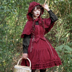 ✞ロリータJK制服 赤ずきんJSK ティアードフリルワンピースドレスOP ケープ スカート ドレス 春夏秋冬 ✞✝✞ゴシック ゴスロリ SM ワンピース 黒 靴 大きいサイズ タイツ ヘッドドレス スカート バイブル 雑誌 本 タイツ アクセサリー ミリロリ 甘ロリ クラロリ 和ロリ エレガント 黒ロリ 姫ロリ 華ロリ CC-CC2901654149