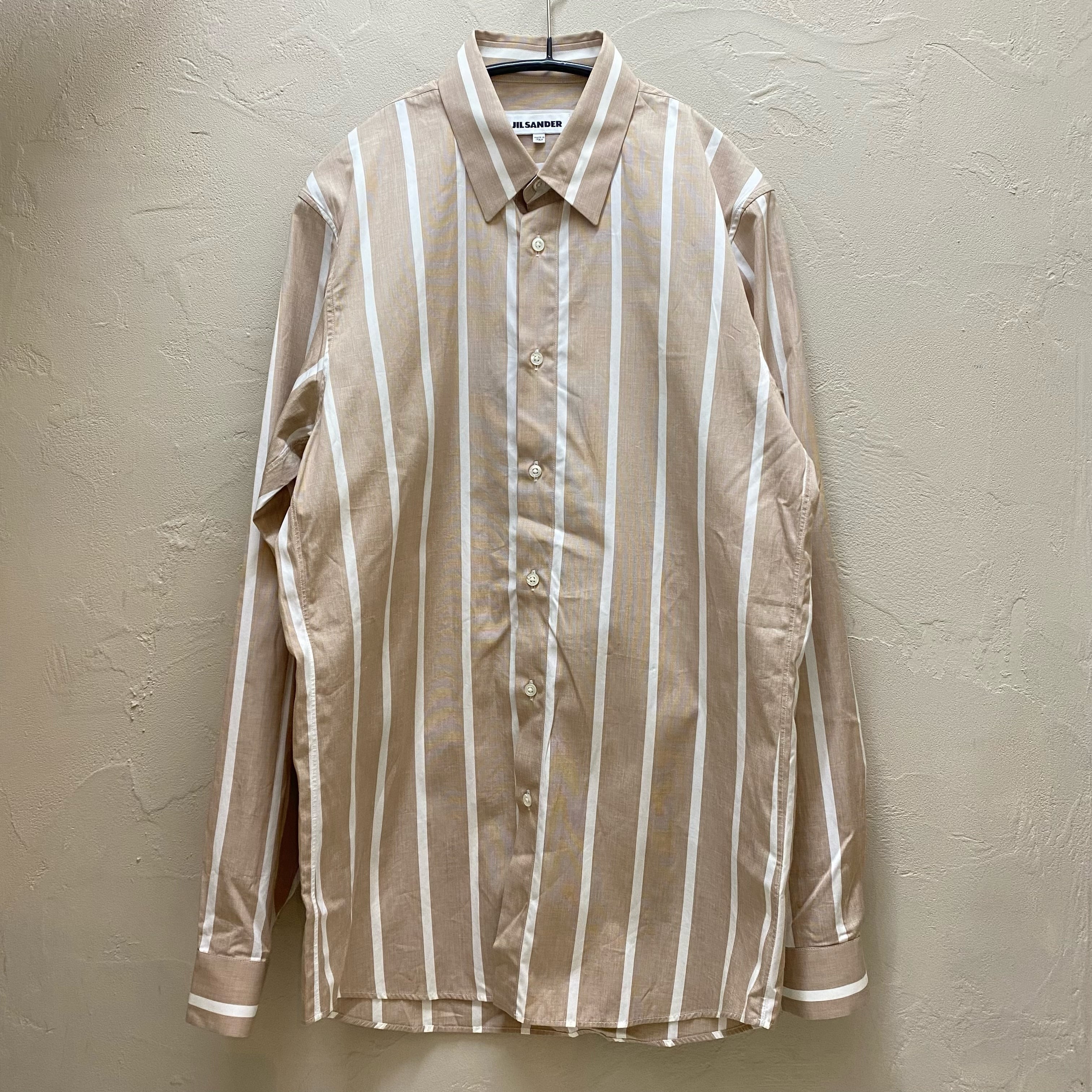 Jil Sander ジルサンダー 18AW ストライプシャツ JSUN740126 ベージュ 