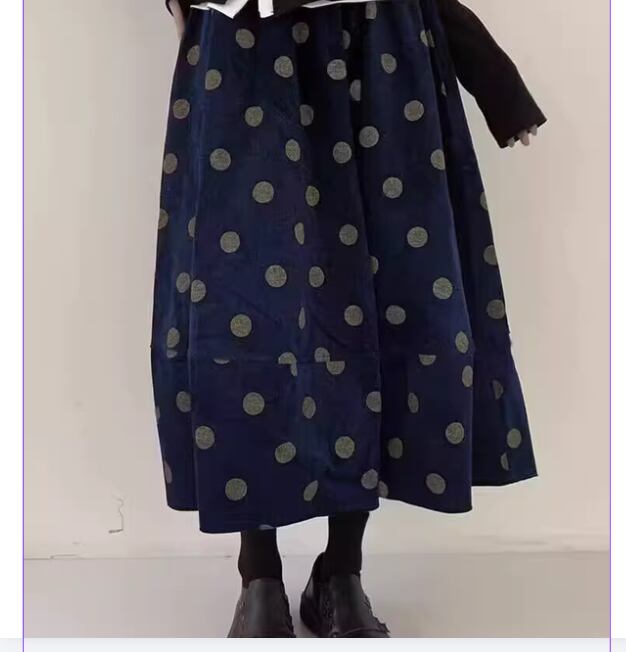 Retro Corduroy Midi Skirt(CF185)