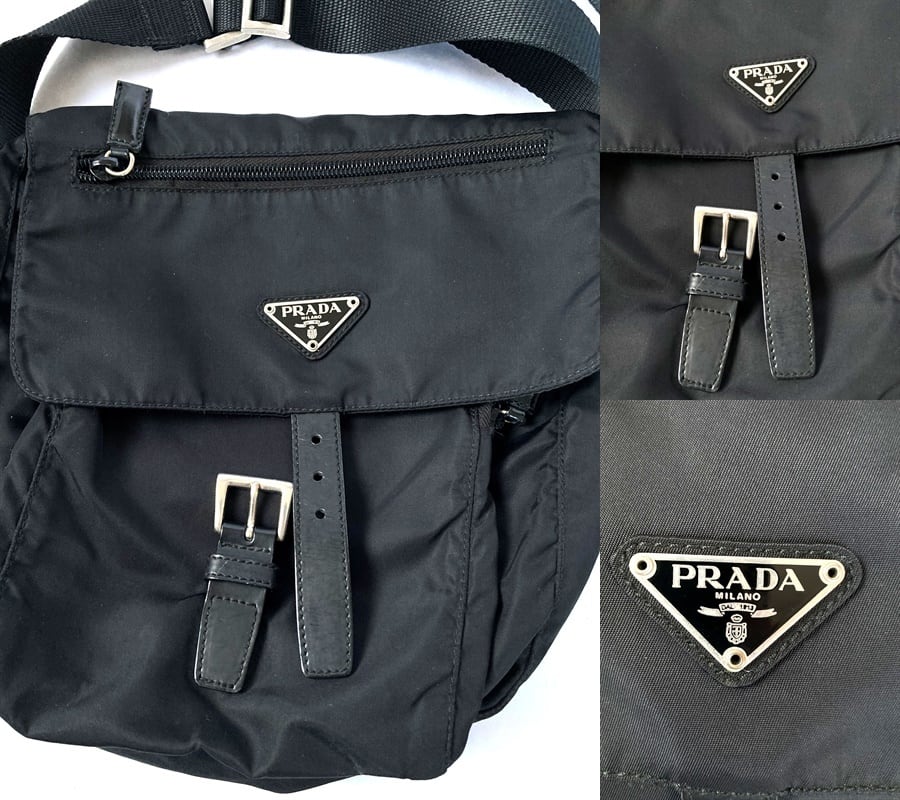 美品 国内正規 ギャラ付き 定価13万 PRADA プラダ ロゴ プレート