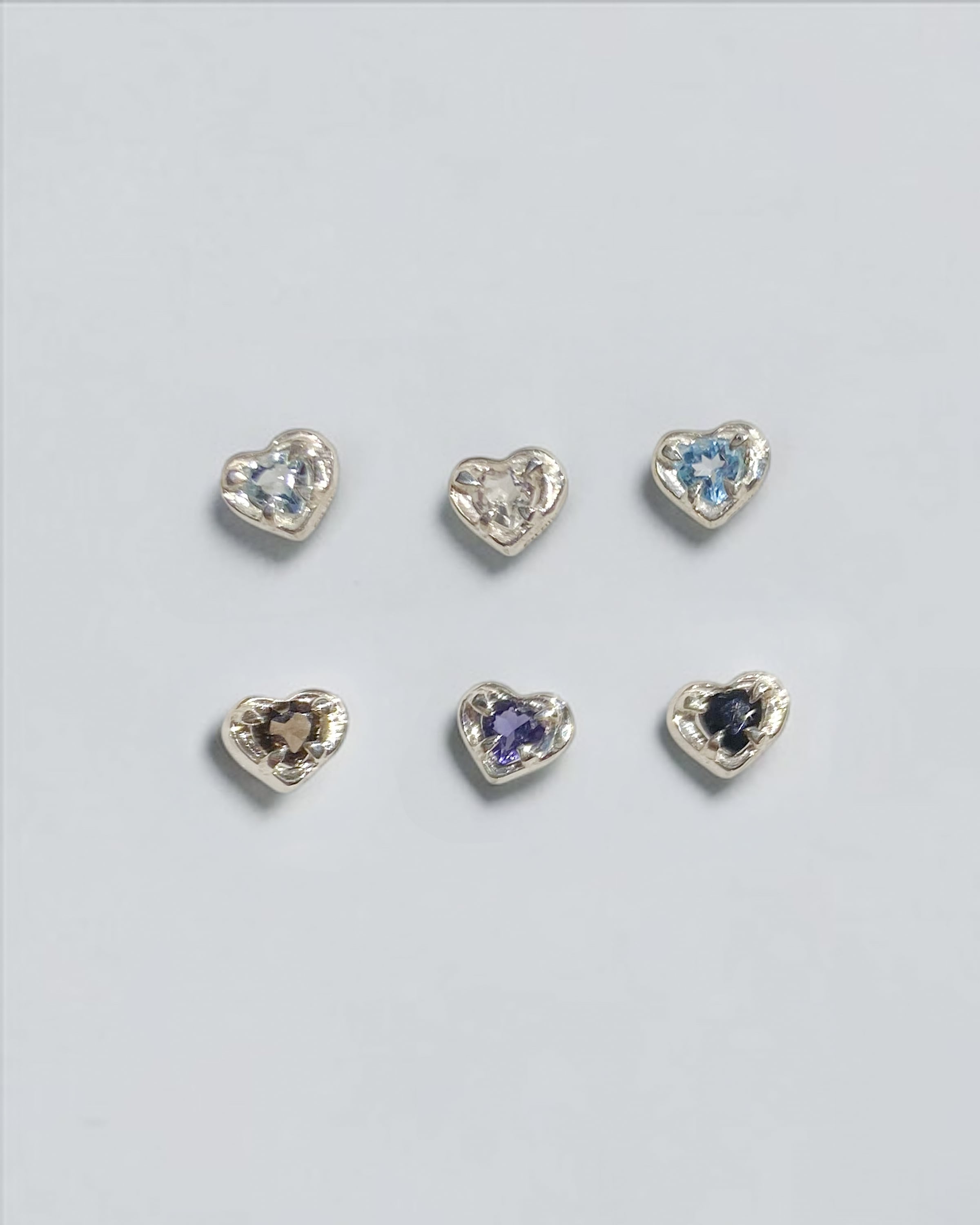 bone HEART straight stone earring silver925 18G#LJ22011P 16G#LJ21097P 14G#LJ21098P