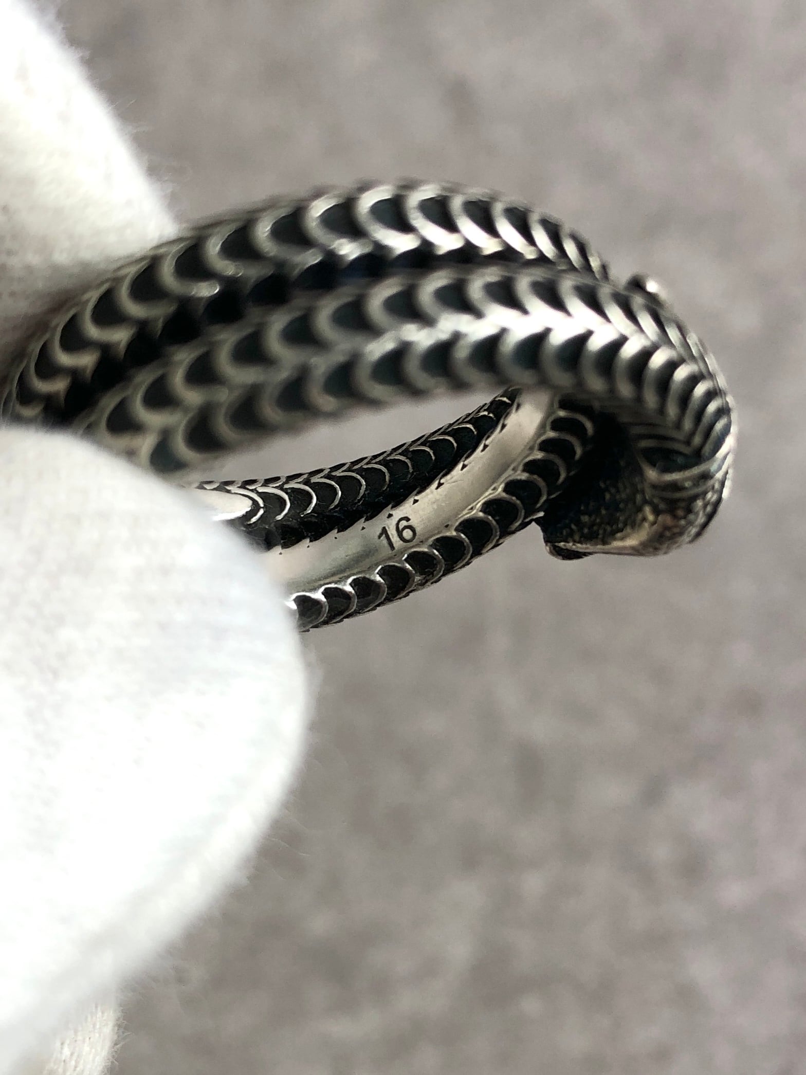 U*様 ヴィンテージOLD GUCCI グッチ　silver923 スクエアリン GUCCI グッチ スネーク リング シルバー SILVER925 15号 vintage