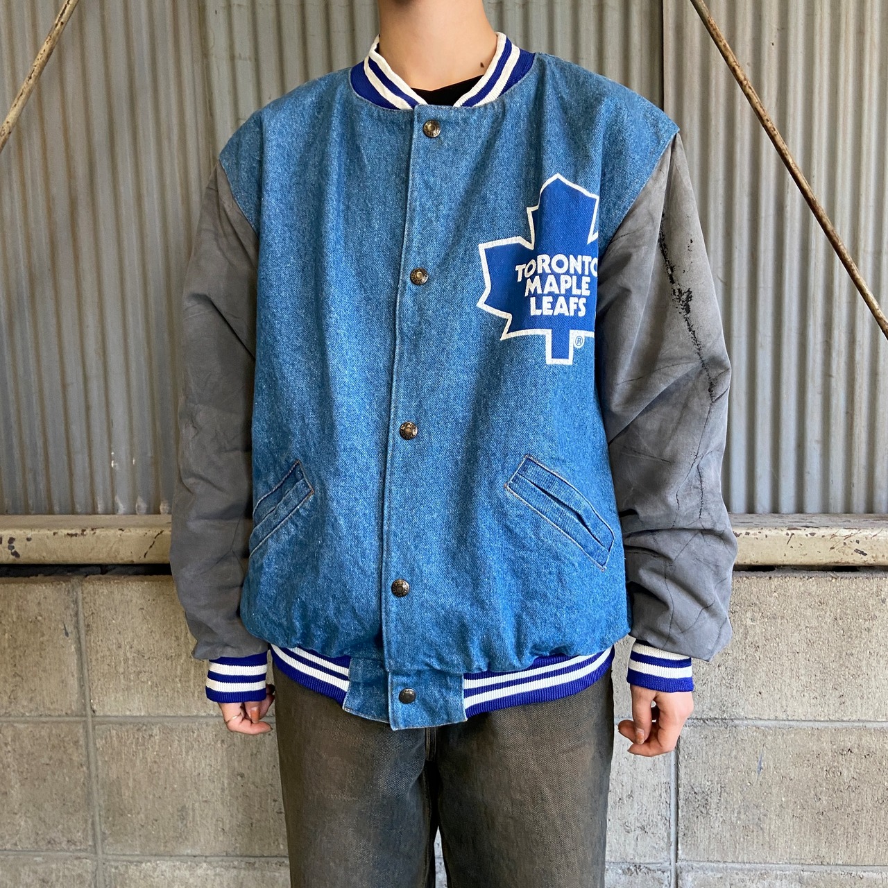 カナダ製 90年代 NHLチーム MAPLE LEAFS バックプリント デニム 