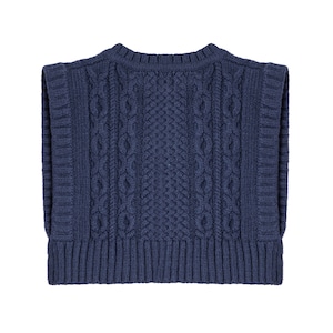 Knit Planet /Texture Vest / NAVY