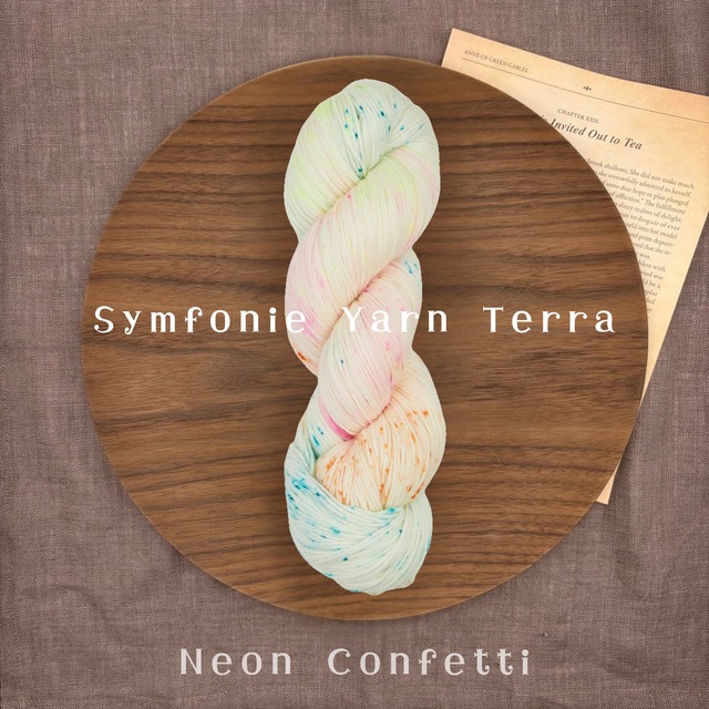 Symfonie Yarn 「Terra」- Neon Confetti- 手染めソックヤーン 中細 100g 400m 靴下編み 毛糸 ニットプロ