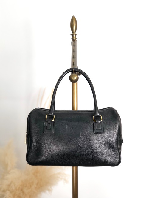 BURBERRY バーバリー ハンドバッグ ブラック ロゴ レザー ミニボストンバッグ vintage ヴィンテージ オールド ny3hki