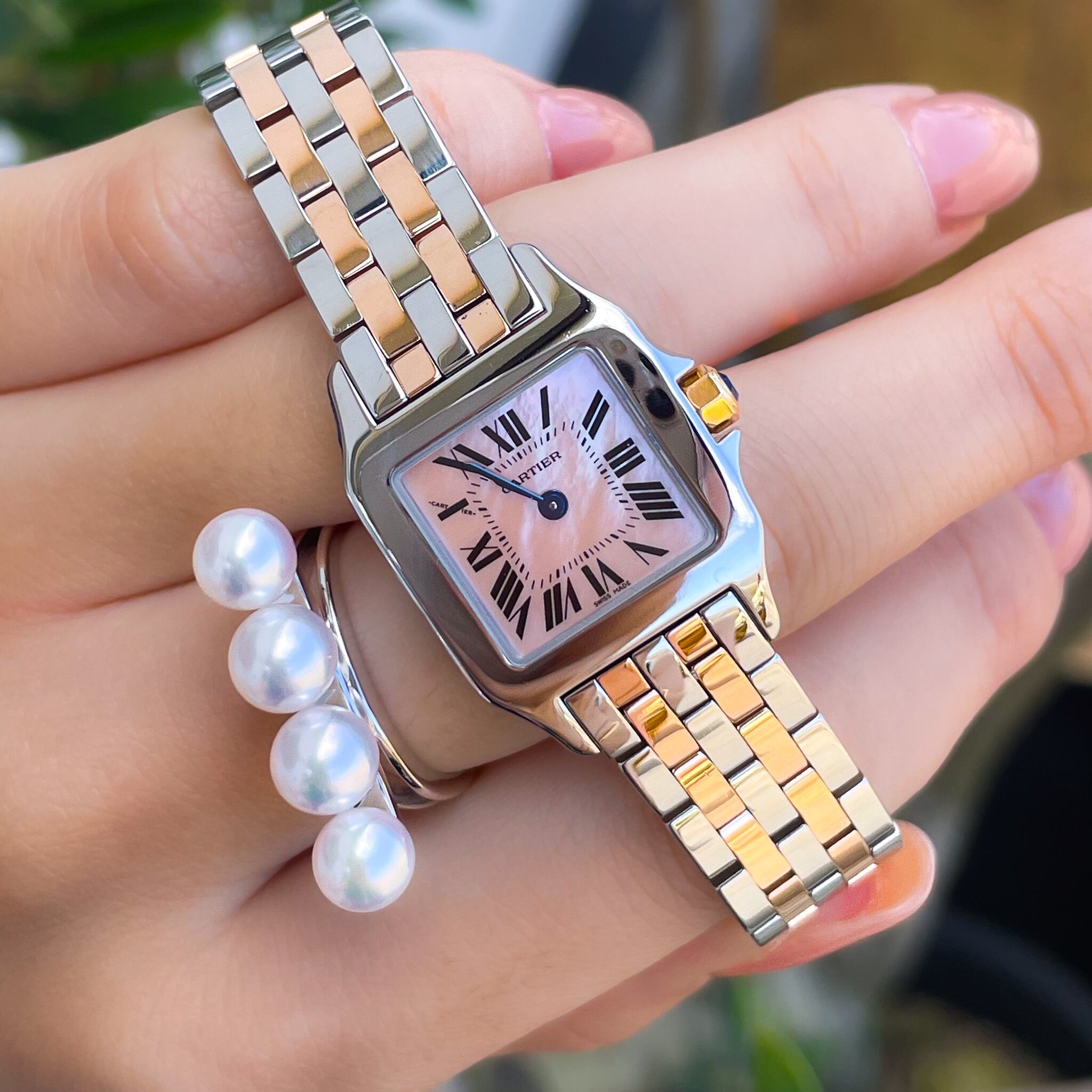 カルティエ サントスドゥモワゼル SM ピンクシェル PGコンビ | Ante  