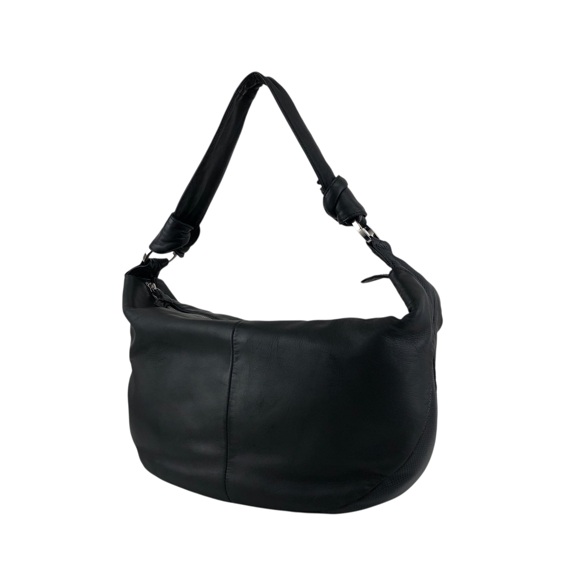 ロエ　レザー ショルダーバッグ LOEWE ロエベ ショルダーバッグ ブラック ロゴ レザー セミショルダー