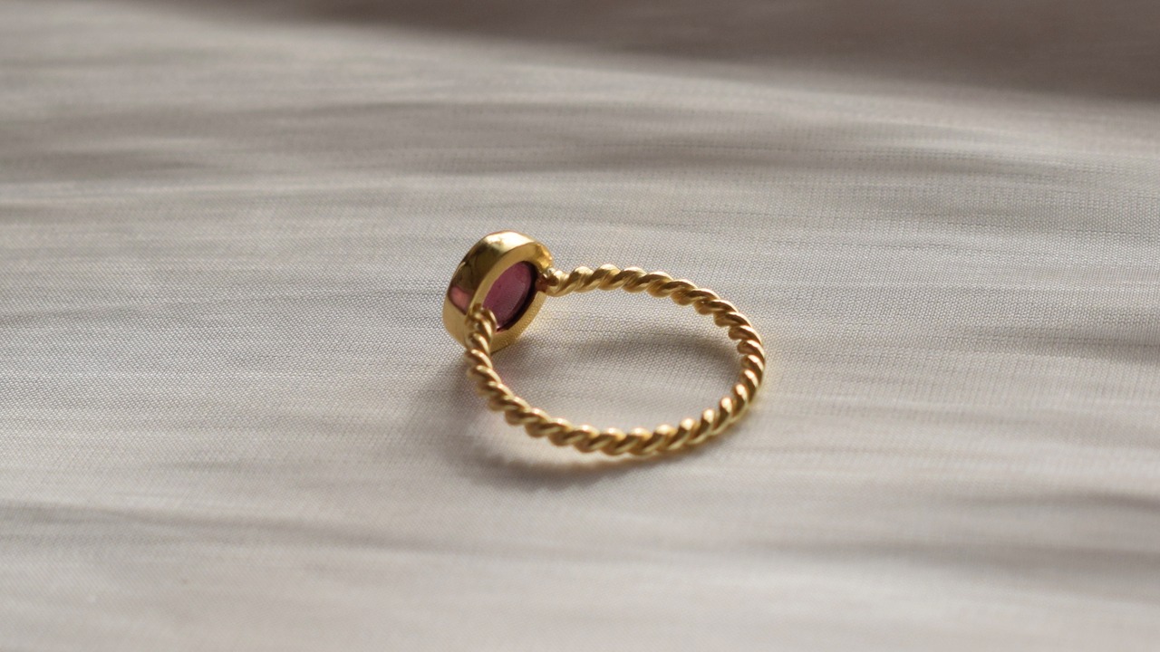 ＊1点もの＊Garnet tubutubu ring《silver925+14KGP》