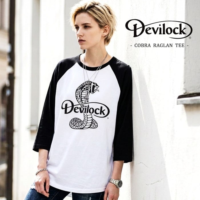 10%OFF SALE】DEVILOCK デビロック「COBRA RAGLAN TEE」ラグランT