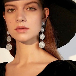 4-round Bijou Long Pierce/Silver925(金属アレルギー対応)