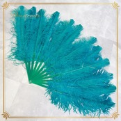 ベリーダンス フェザーファン グリーン系 緑 小物 小道具 羽根 大きい 箱 セット ステージ イベント ショー ダンス小物 鮮やか 華やか ターコイズグリーン 華やか ふわふわ