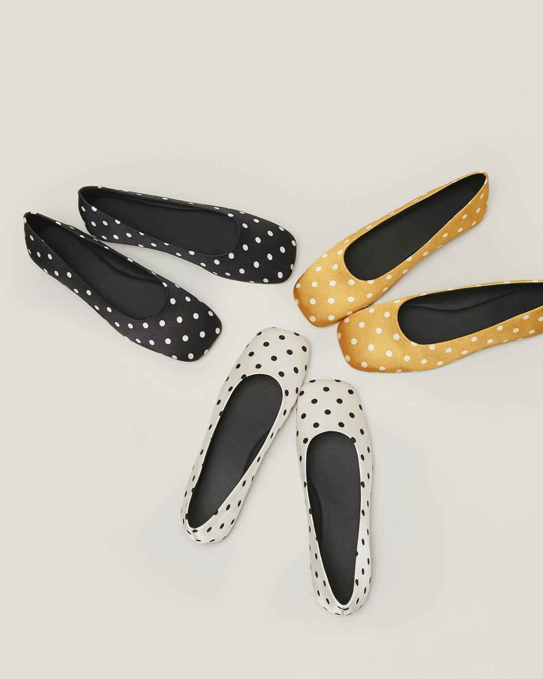 Polka Dot Silk Ballet Flats