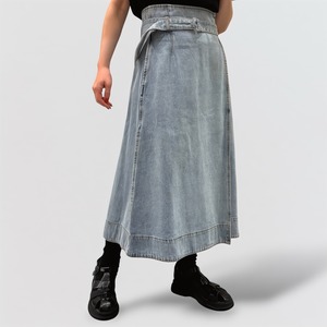 PASSIONE denim wrap skirt with matching belt