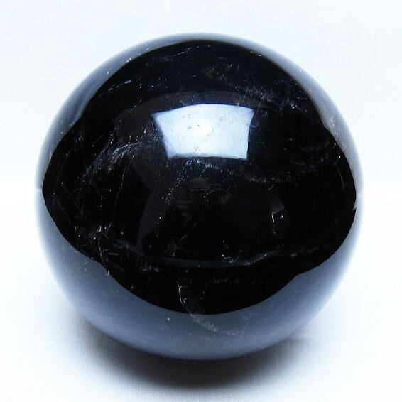 3.4Kg モリオン 黒水晶 丸玉 140mm スフィア 一点物 161-963