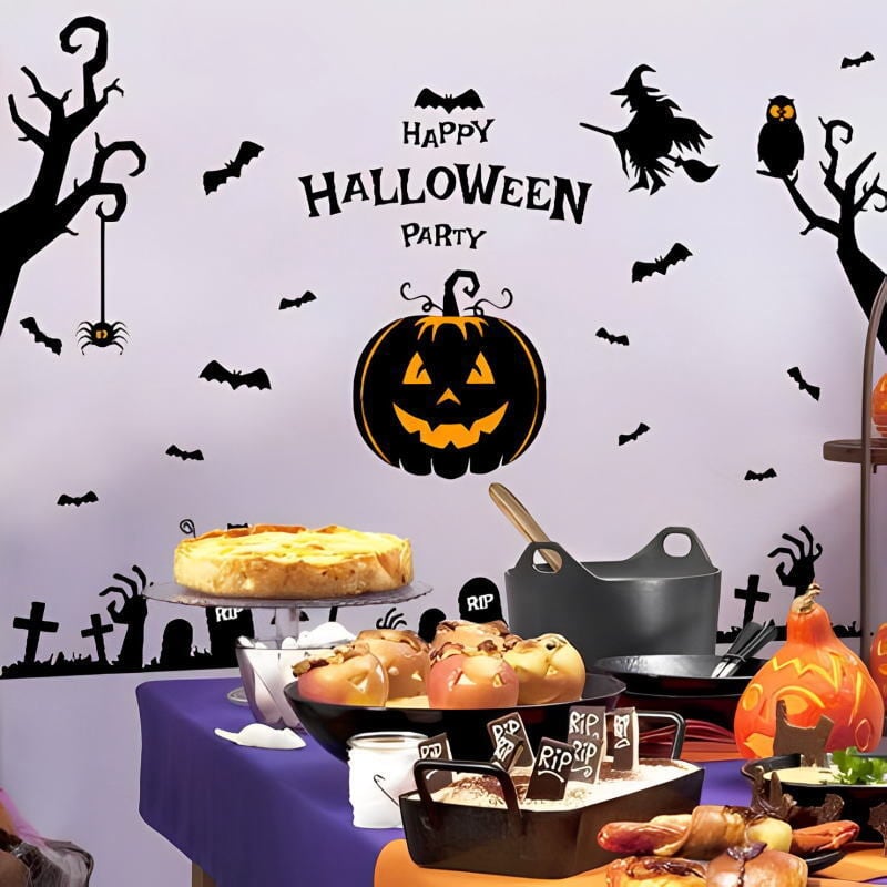 ウォールステッカー ハロウィン 大判サイズ 貼ってはがせる 賃貸OK 壁