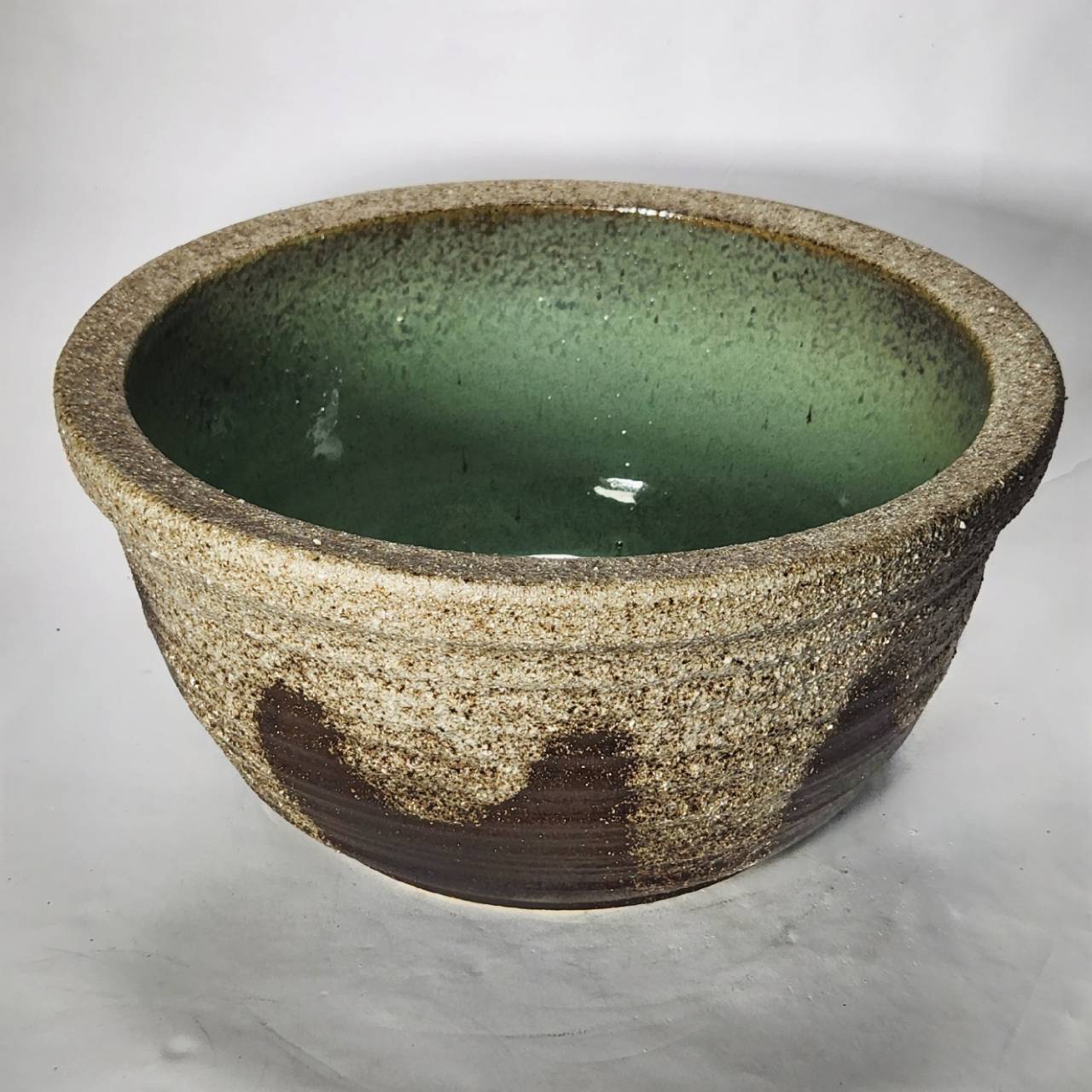 灰釉ひねり水鉢 13号 ／睡蓮鉢（信楽焼き・陶器・水鉢・めだか鉢