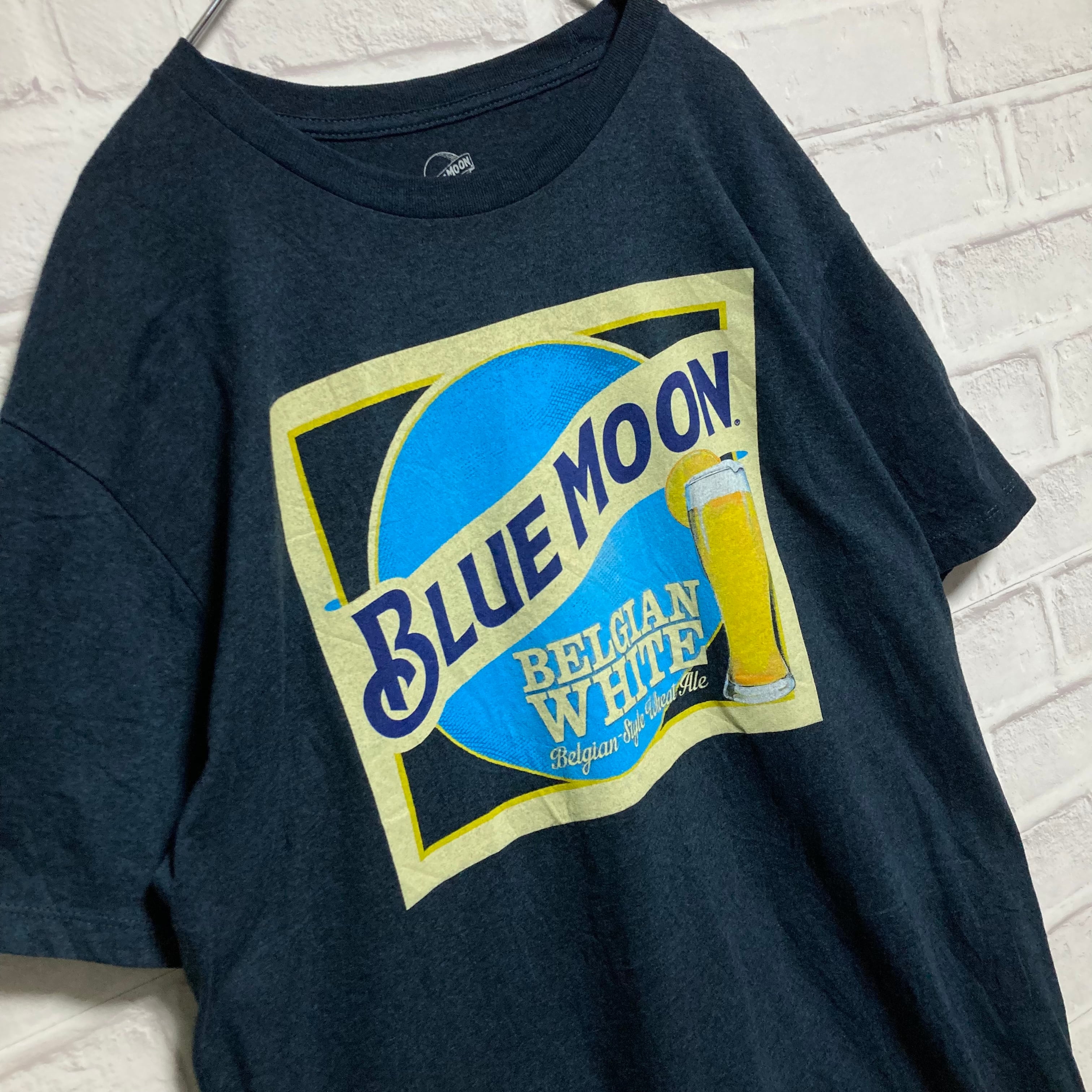 BLUE MOONブルームーンビールビアTシャツアドバタイジングヘザーネイビー