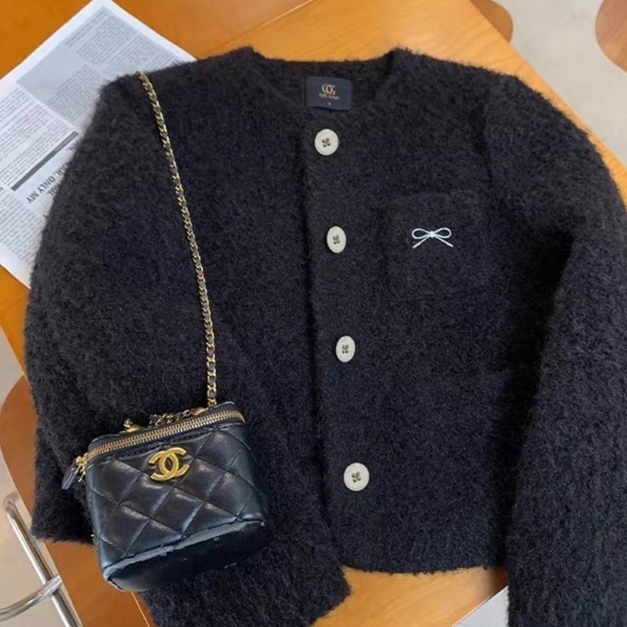 Cropped Black Wool Jacket
