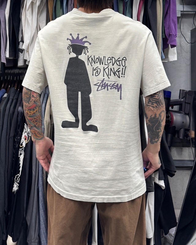 【Special!!】90’s old stussy Shadow Man Design Tee “黒タグ” “シャドーマン” “Knowledge is King!!”【高円寺本店】