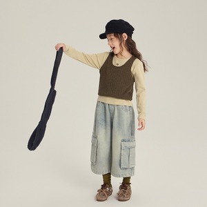 秋レトロ配色Ｔシャツ＆ベストセット