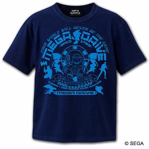 MEGA DRIVE 30th デニムスタイル Tシャツ - (インディゴブルー / ウォッシュブラックデニム)