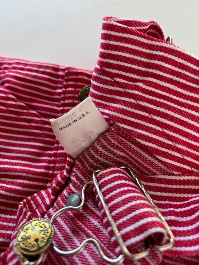 【2T・vintage 】USA製　OshKoshヒッコリーオーバーオール