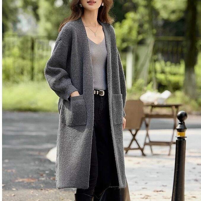 ウエストベルト付き ニットカーディガン YH9555