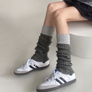 レッグウォーマー 配色 防寒 保温 暖かい レディース 秋冬 韓国 靴下 ソックス おしゃれ きれいめ 大人 カジュアル かわいい ゆったり リブ編み ニットソックス 冷え対策 大人可愛い 大人女子