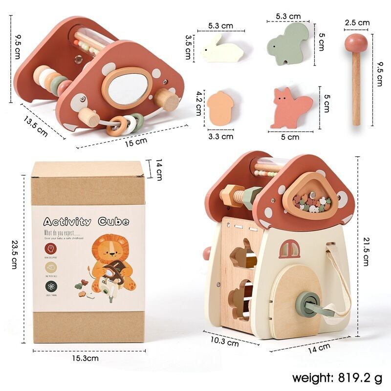 きのこハウス 木製おもちゃ アクティビティトイ 仕掛けおもちゃ 知育