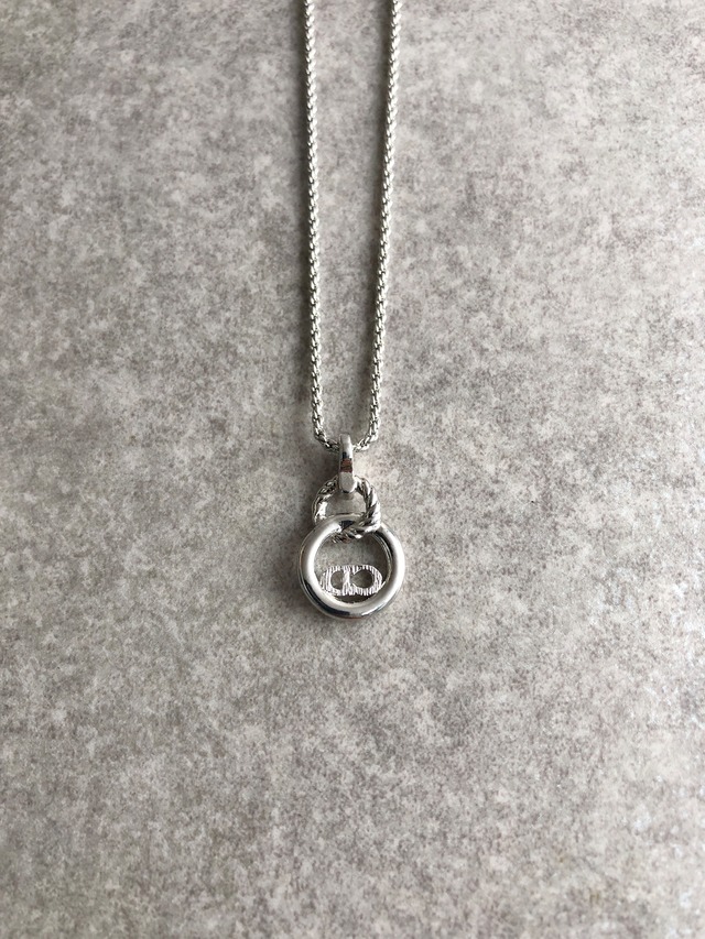 Christian Dior クリスチャン ディオール ネックレス シルバー CD ラウンド vintage ヴィンテージ オールド 2ar88r
