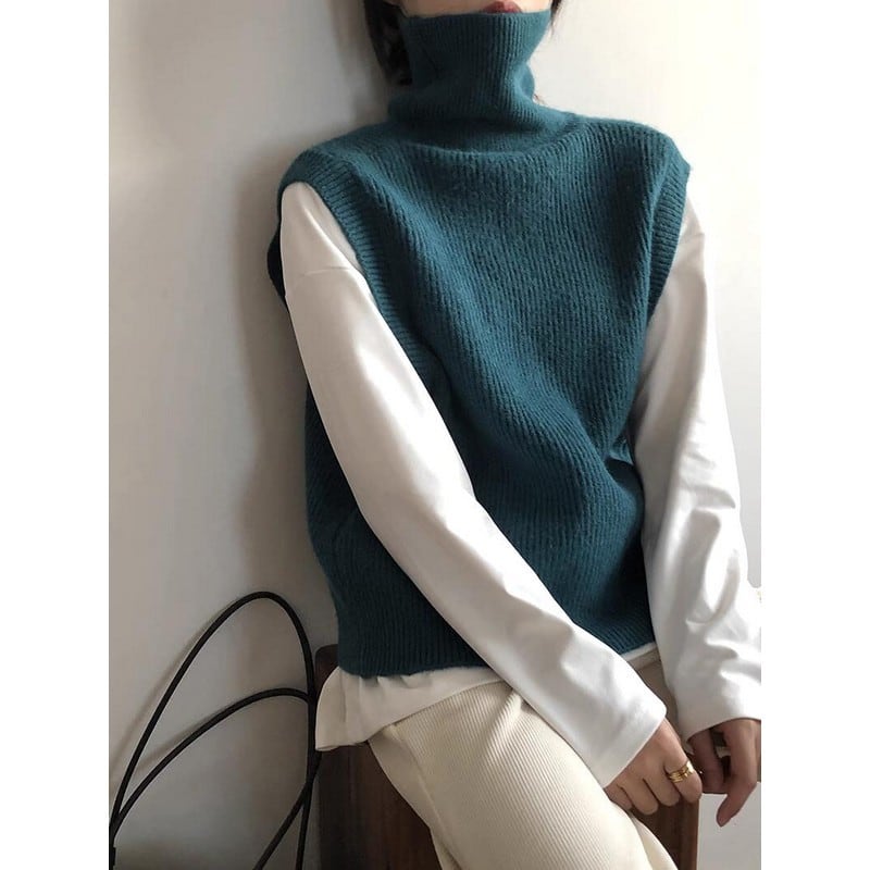 ゴン⭐︎GREED大人気ノースリーブトップスブルー⭐︎ SALE】ウエストドロストノースリーブトップス/3カラー